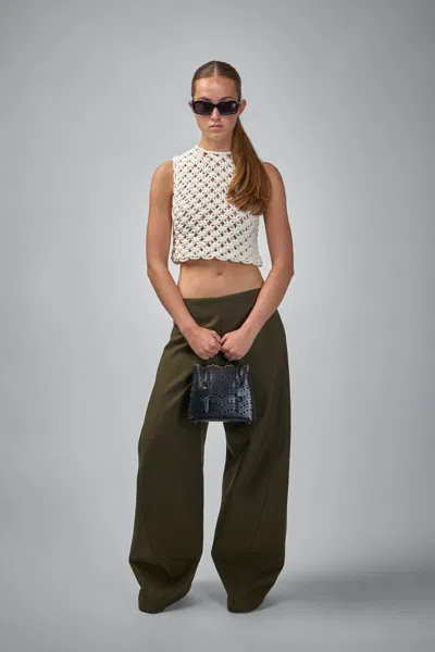 Alaïa Womens Alaia Square Crop Cotton-blend Top In White