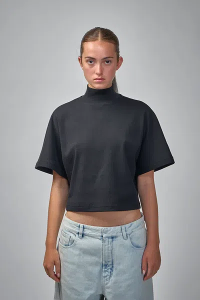 Alaïa Ribbed Cotton High Neck T-shirt