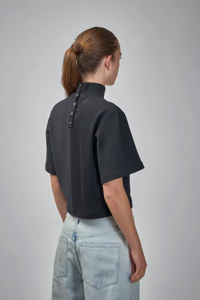 Alaïa Ribbed Cotton High Neck T-shirt