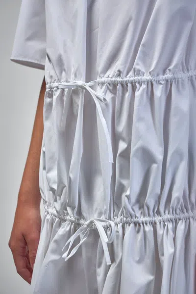 Alaïa Womens Ruffled Short-sleeves Cotton Mini Dress Blanc In White