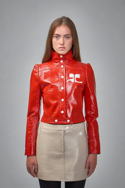 Courrèges Reedition Vinyl Jacket In Red