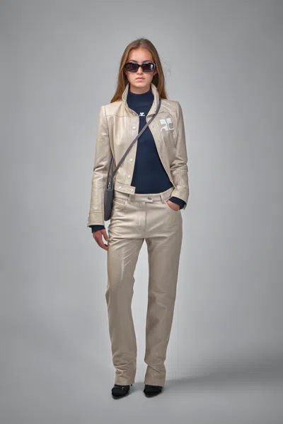 Courrèges Courreges Re Edition Jacket In Coated Cotton In Gray