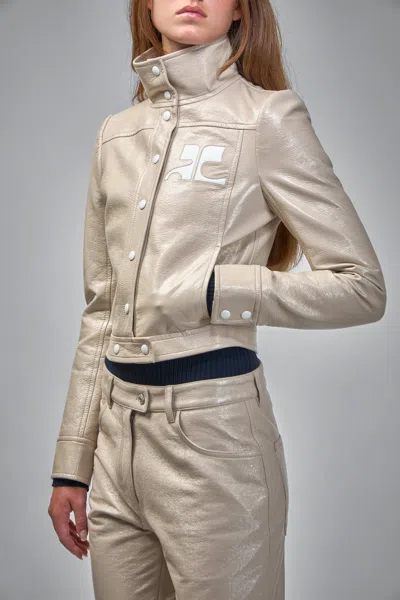 Courrèges Courreges Re Edition Jacket In Coated Cotton In Gray