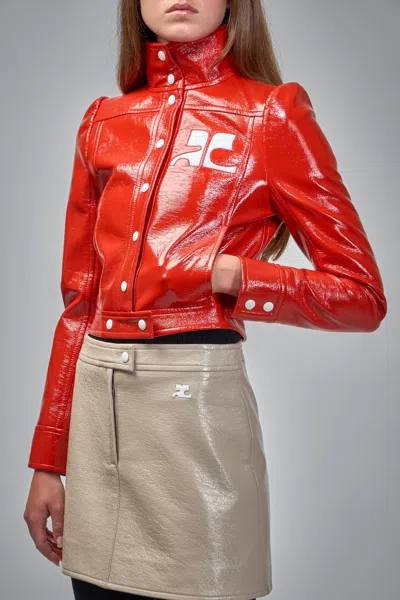 Courrèges Reedition Vinyl Jacket In Red
