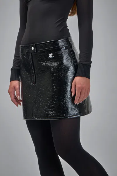 Courrèges Courreges Re-edition Vinyl Effect Mini Skirt Women In Black