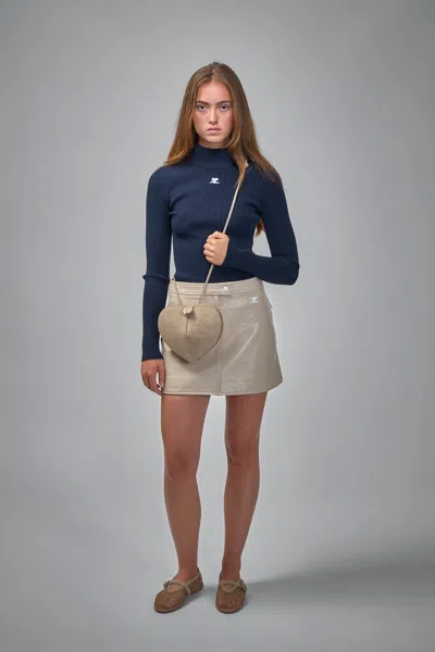 Courrèges Reedition Rib Knit Mockneck Sweater