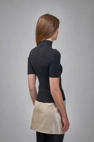 Courrèges Reedition Short Sleeves Ribbed Knitted Sweater Clothing