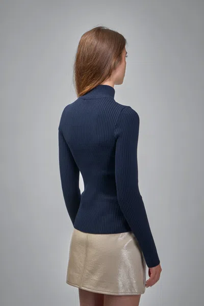 Courrèges Reedition Rib Knit Mockneck Sweater