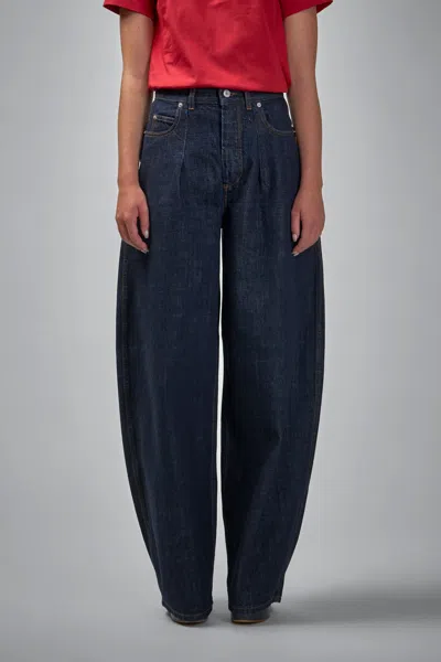 Jacquemus Le De-nîmes Large High Rise Wide Jeans In Blue