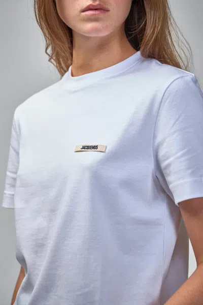 Jacquemus Le Tshirt Gros Grain Short Sleeve In White