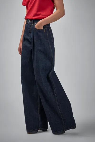 Jacquemus Le De-nîmes Large High Rise Wide Jeans In Blue