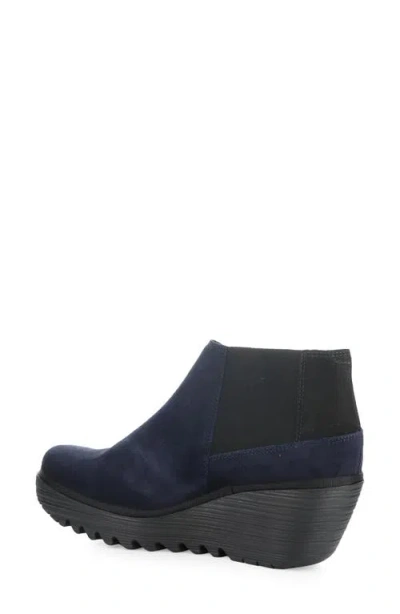 Fly London Yego Wedge Bootie In Blue