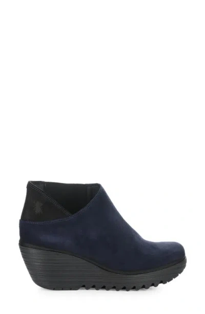 Fly London Yego Wedge Bootie In Blue