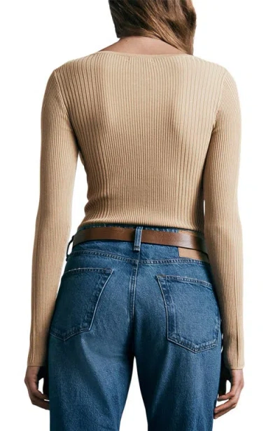 Rag & Bone Carrie Lace-front Ribbed Long-sleeve Tee