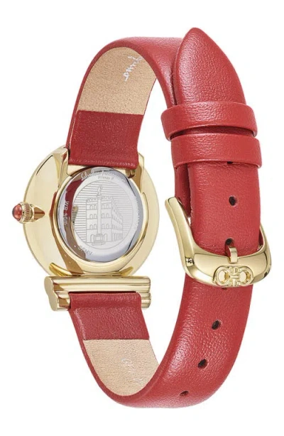 Ferragamo Gancini Watch With Leather Strap, Gold