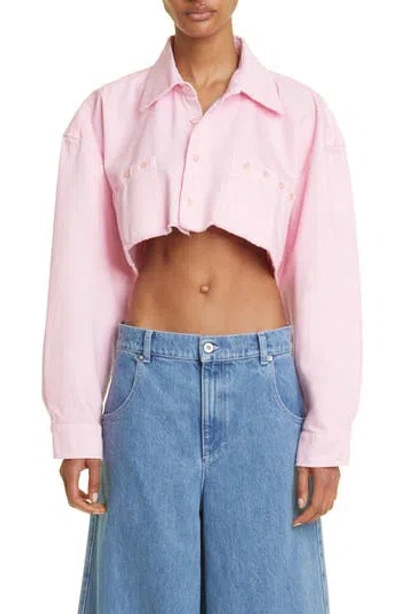 Dream Baby Crop Button-up Denim Shirt