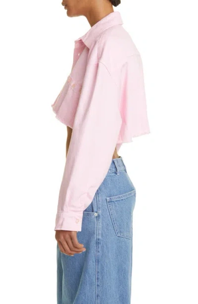 Dream Baby Crop Button-up Denim Shirt