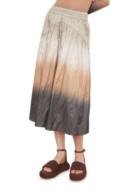 Vince Metallic Dip Dye Cotton Blend Skirt