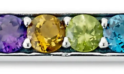 Samuel B. Sterling Silver Semiprecious Stone Bar Pendant Necklace