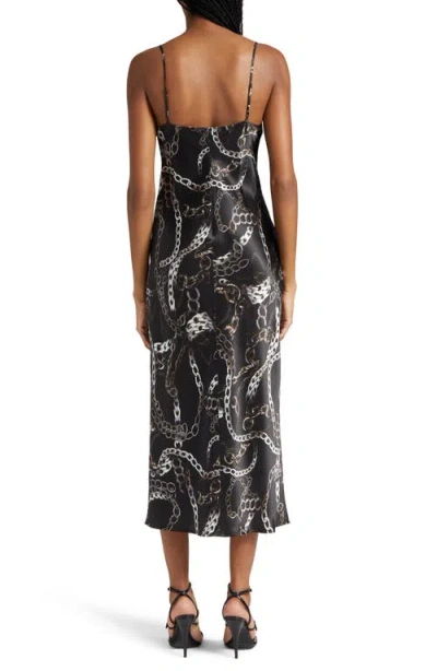 L Agence Seridie Chain Print Silk Midi Slipdress