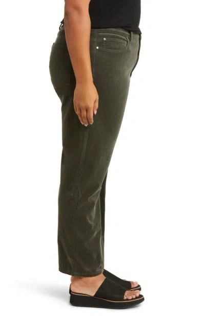 Eileen Fisher High Waist Ankle Straight Leg Corduroy Pants In Green