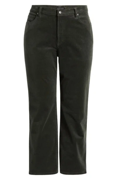 Eileen Fisher High Waist Ankle Straight Leg Corduroy Pants In Green
