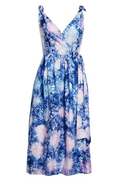 Busayo Funbi Tie Dye Cotton Midi Wrap Dress