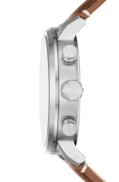 Fossil Rhett Leather Strap Watch, 42mm
