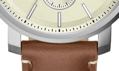 Fossil Rhett Leather Strap Watch, 42mm