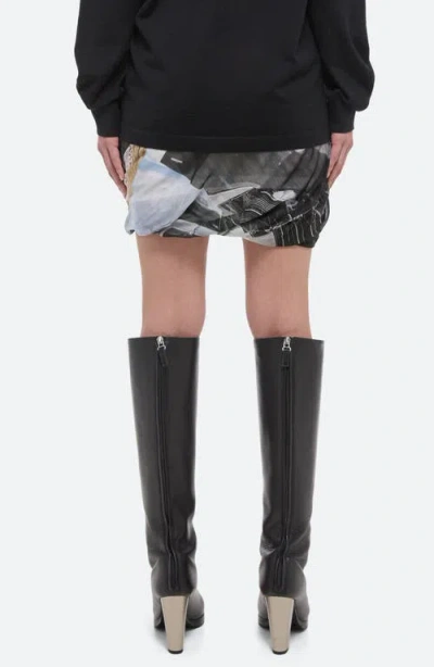 Helmut Lang Print Bubble Silk Miniskirt