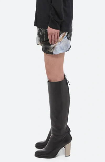 Helmut Lang Print Bubble Silk Miniskirt