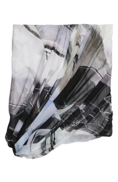 Helmut Lang Print Bubble Silk Miniskirt
