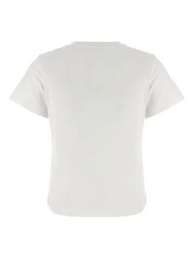 Moncler Intricate Embroidery Detail Cotton Jersey T-shirt In White