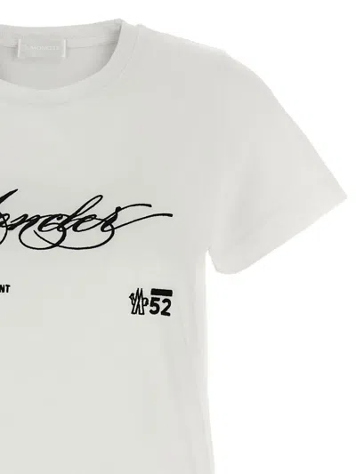 Moncler Intricate Embroidery Detail Cotton Jersey T-shirt In White