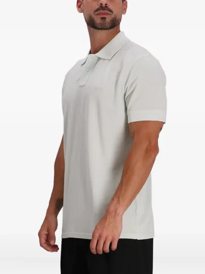 Hugo Boss Beige Embroidered Polo In White