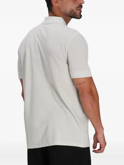 Hugo Boss Beige Embroidered Polo In White