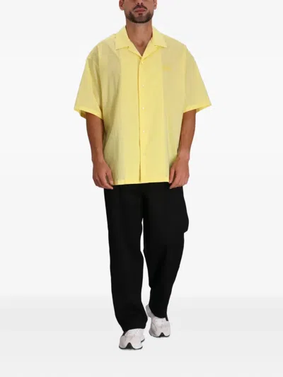 Moschino Short-sleeve Button-up Shirt In Yellow
