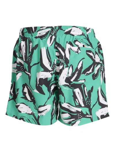 Hugo Boss Badeshorts Mit Blumen-print In Multi