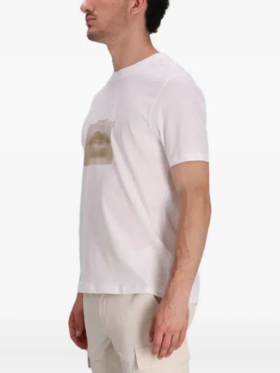 Hugo Boss T-shirt Mit Lippen-print In White