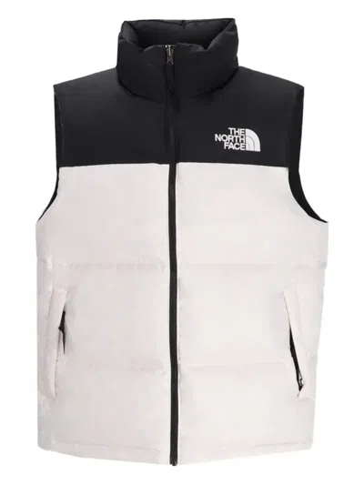 The North Face Mens White 1996 Retro Nuptse Padded Shell-down Gilet In Multi