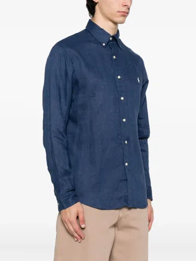 Polo Ralph Lauren Sport Shirt Long Sleeve Clothing In Blue