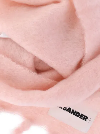 Jil Sander Fringed Scarf Soft Texture In Pink