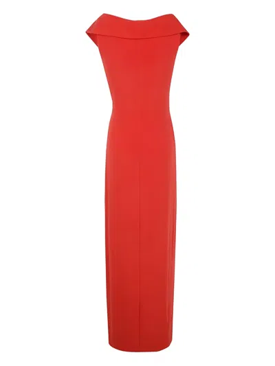 Ralph Lauren Leonidas Sleeveless Gown Dress In Red