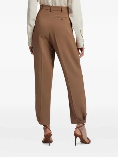 Ralph Lauren Gillian Straight Tailored Trousers In Brown
