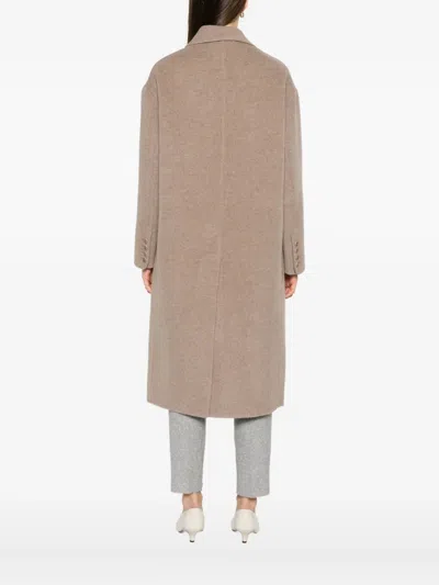 Ermanno Scervino Efezia Button-fastening Flap-pocket Coat In Brown