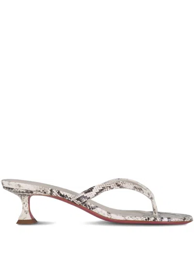 Amina Muaddi Snakeprint-leather Juliette Heeled Sandals 45