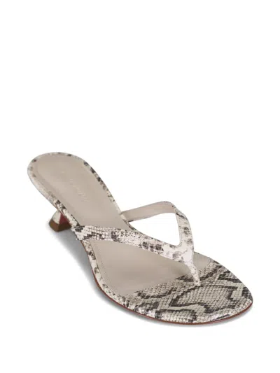 Amina Muaddi Snakeprint-leather Juliette Heeled Sandals 45