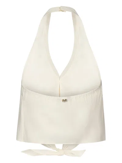 Marciano Button-front Tie-front Top In White