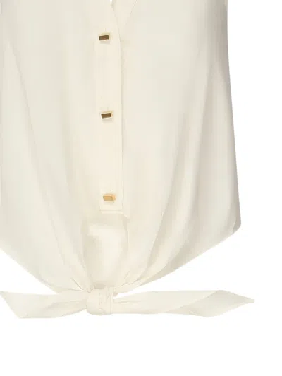 Marciano Button-front Tie-front Top In White