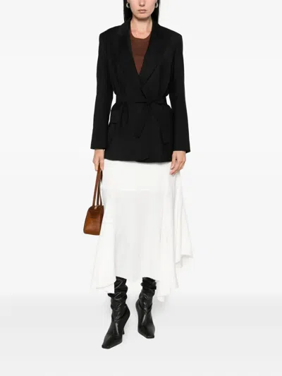 Max Mara Belted Wrap Jacket In Black